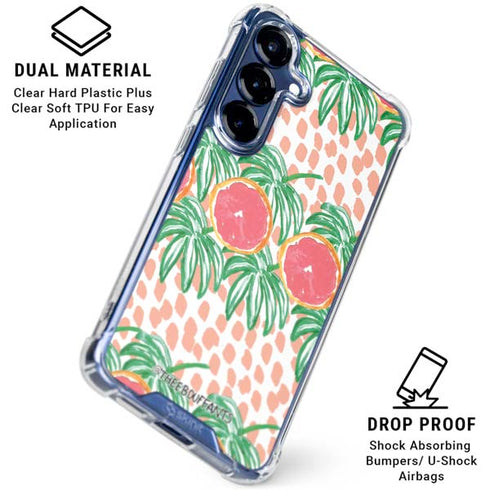 Bouffants and Broken Hearts Graphic Grapefruit Galaxy S25 Clear Case